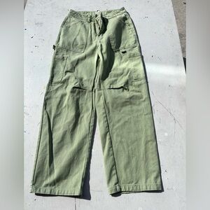 Women's Billabong Pants‎ Green Wide Leg 24 Workwear Cargo Military Surf Retro